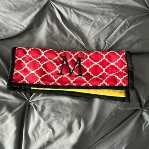M Embroidered Heat Tool Travel/Storage Case-NWOT